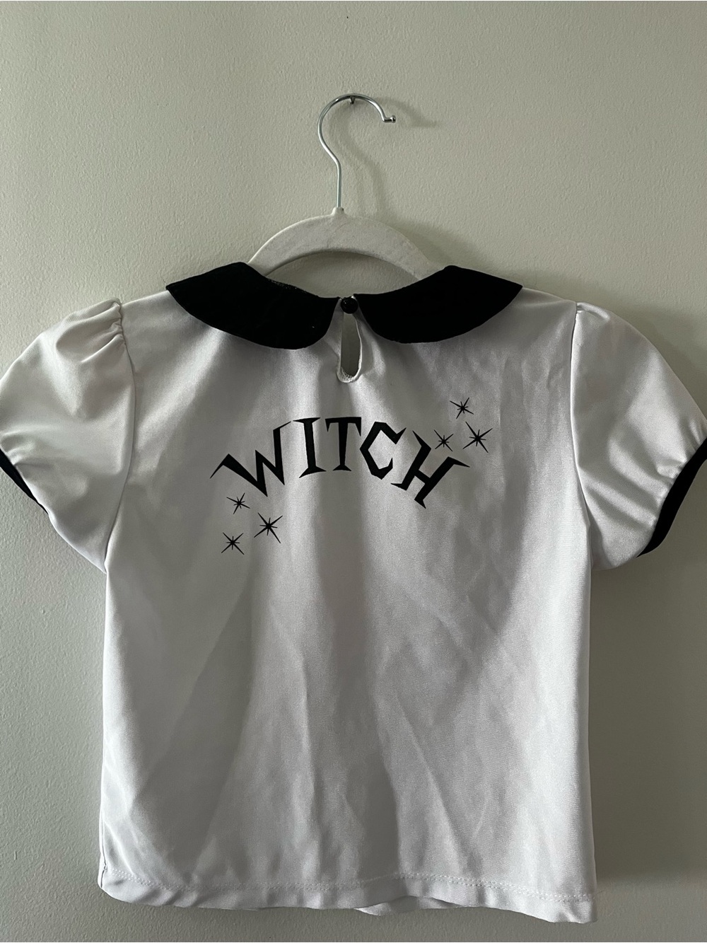 Gothic Witch Peter Pan Collar Puff Sleeve Contrast Crop Top
